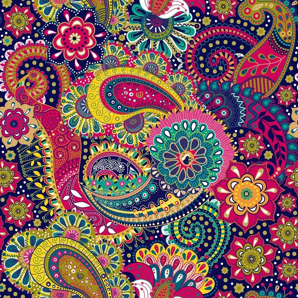 Renkli Mandala Desenli Duvar Kağıdı - 7
