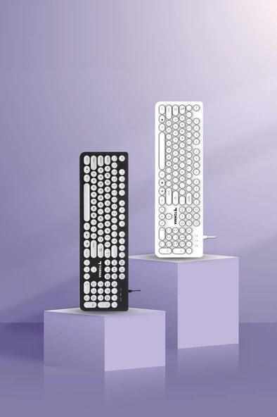 Torima TK-09 Siyah Retro Daktilo Görünümlü Kablolu Q Klavye - 3