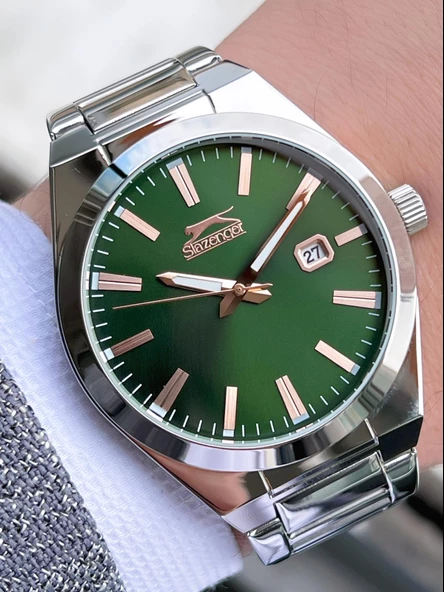 SL.1.375 Slazenger Çelik Kordon Takvimli 5 Atm Su Geçirmez Erkek Kol Saati ürün görseli