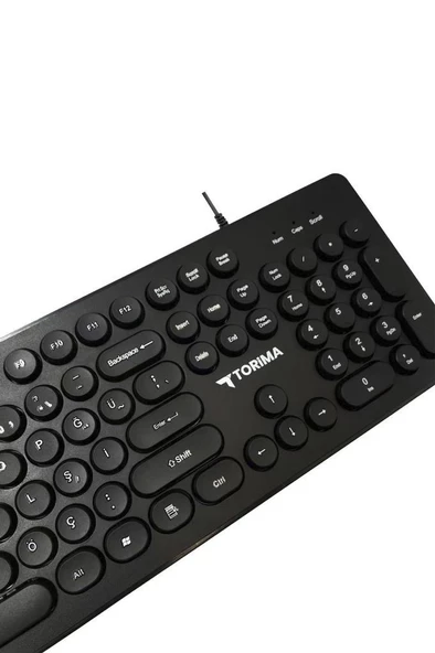 Torima TK-09 Siyah Retro Daktilo Görünümlü Kablolu Q Klavye - 5