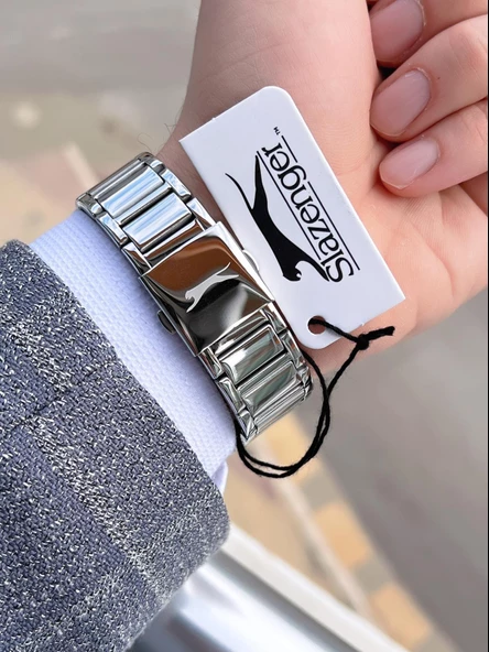 SL.1.375 Slazenger Çelik Kordon Takvimli 5 Atm Su Geçirmez Erkek Kol Saati - Resim 5