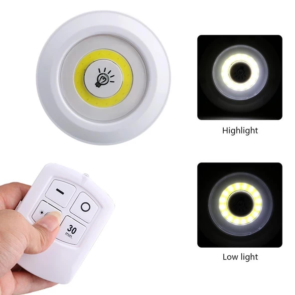 Uzaktan Kumandalı Yapışkanlı Led Spot Lamba (4172) - 3