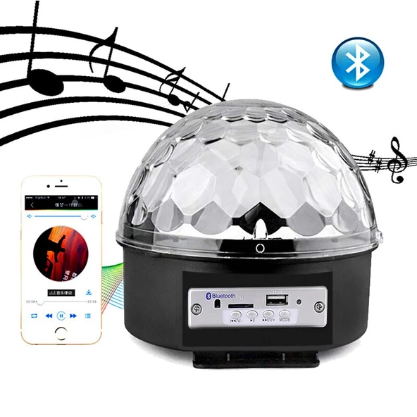 Bluetooth Sd Aux Usb Led Disko Lamba Topu Speaker (4172)