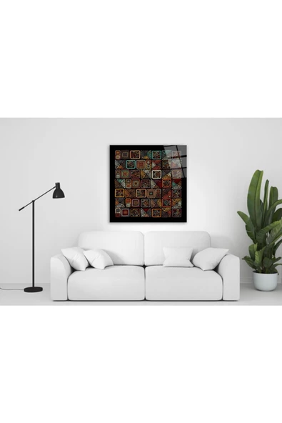 Renkli Desenler Dekoratif ve Modern Cam Tablo ürün görseli 1