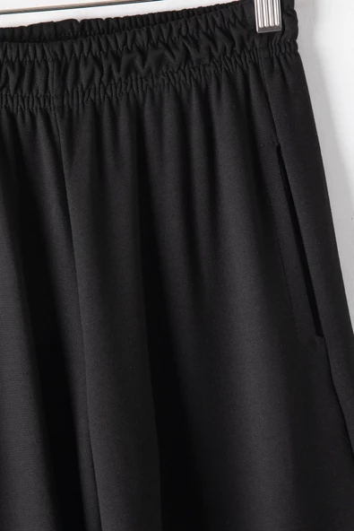 Siyah Geniş Paça Kesim Basic Kız Çocuk Pantolon 19744 - 6