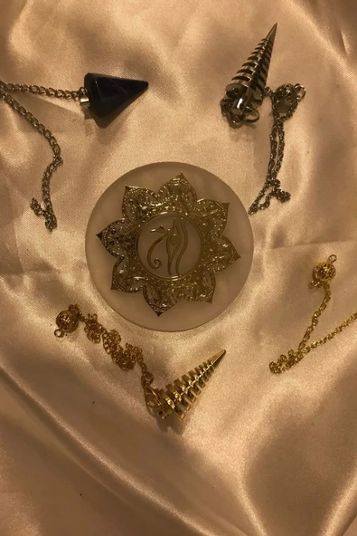 Pandül Sarkaç Doğal Taş Pandül ve Arındırma Temizleme Doğal Selenit Taşı Pirinç Pandül Melek Taşı Kinesiyoloji Enerji Ça - 5