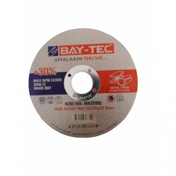 Bay-Tec İnox Kesici Taş Disk 115x1.0x22.2mm (5 adet)