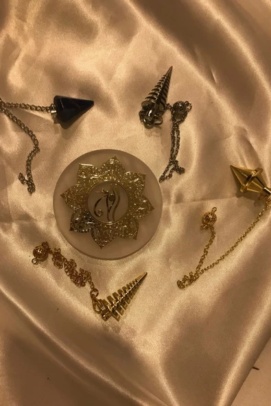 Pandül Sarkaç Doğal Taş Pandül ve Arındırma Temizleme Doğal Selenit Taşı Pirinç Pandül Melek Taşı Kinesiyoloji Enerji Ça