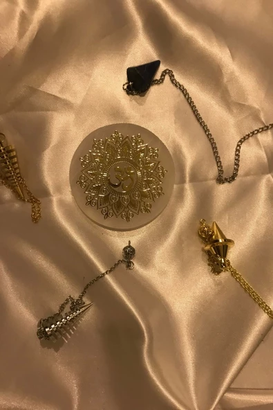 Pandül Sarkaç Doğal Taş Pandül ve Arındırma Temizleme Doğal Selenit Taşı Pirinç Pandül Melek Taşı Kinesiyoloji Enerji Ça - 5