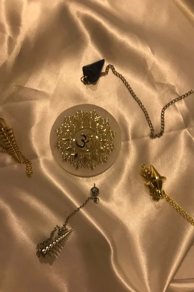 Pandül Sarkaç Doğal Taş Pandül ve Arındırma Temizleme Doğal Selenit Taşı Pirinç Pandül Melek Taşı Kinesiyoloji Enerji Ça - 3