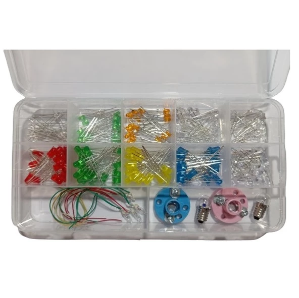 3mm ve 5mm Kutulu Led Seti - 200 Adet (Lamba ve Ampul Duy Hediyeli) - Resim 3