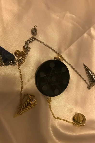 Pandül Sarkaç Doğal Taş Pandül ve Arındırma Temizleme Doğal Opsidyen Taşı Pirinç Pandül Taşı Kinesiyoloji Enerji Çalışma - 4