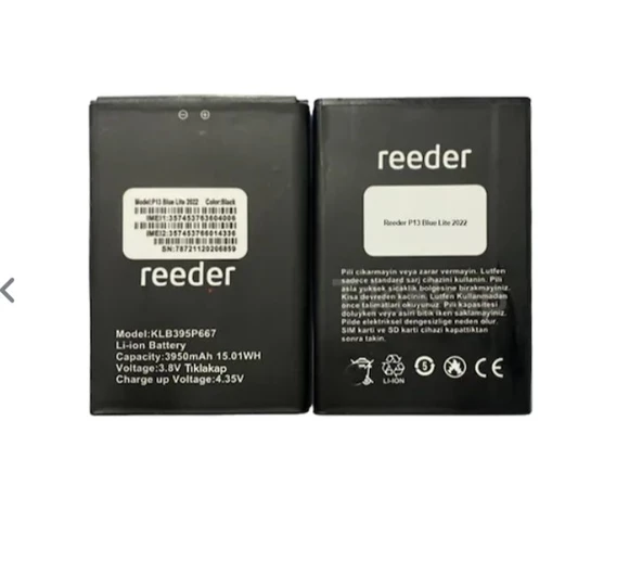 Reeder P13 Blue Max Lite 2022 Batarya KLB395P667