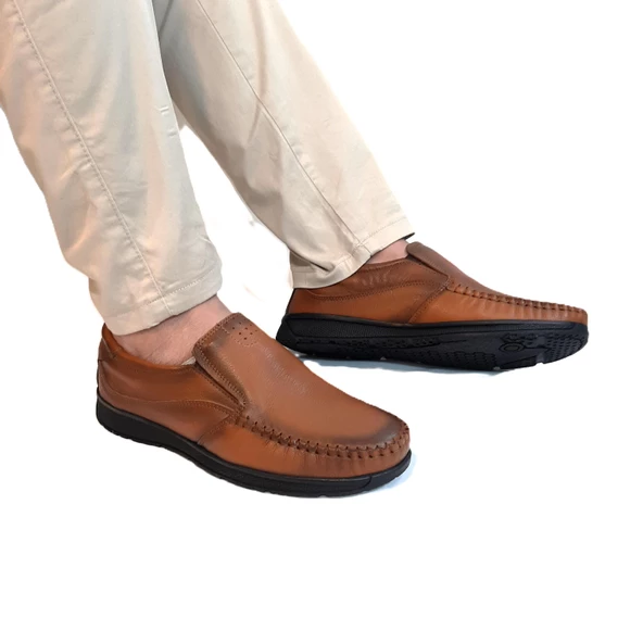 Fiyra fth04 Kahverengi Hakiki Deri Kaymaz Bağacaksız Erkek Ayakkabı - 2