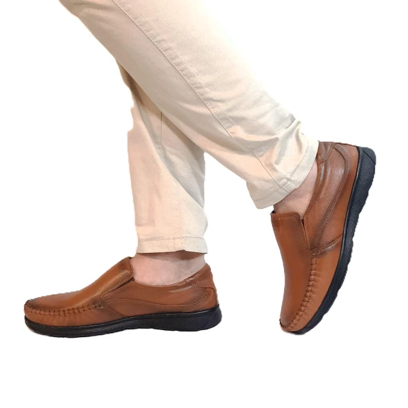 Fiyra fth04 Kahverengi Hakiki Deri Kaymaz Bağacaksız Erkek Ayakkabı - 6