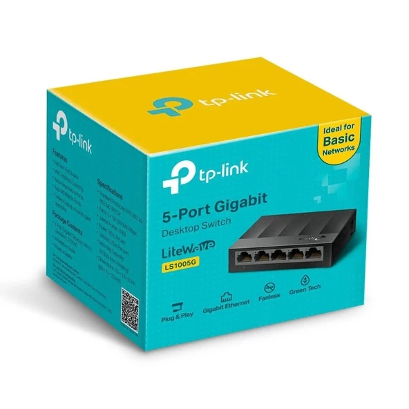 Tp-Lınk LS1005G 5 Port Gıgabıt Plastik Kasa Swıtch - Resim 3