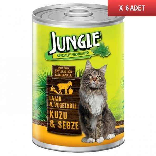 Jungle Kuzu Etli-Sebzeli Kedi Konserve 415 gr (6 ADET)