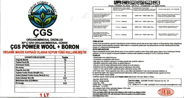 ÇGS - SIVI ORGANOMİNERAL GÜBRE - 2