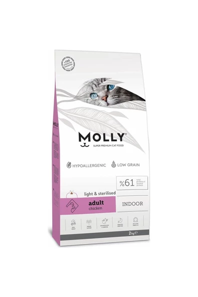 Molly Hipoalerjenik Kısırlaştırılmış Tavuklu Yetişkin Kedi Maması 2 kg