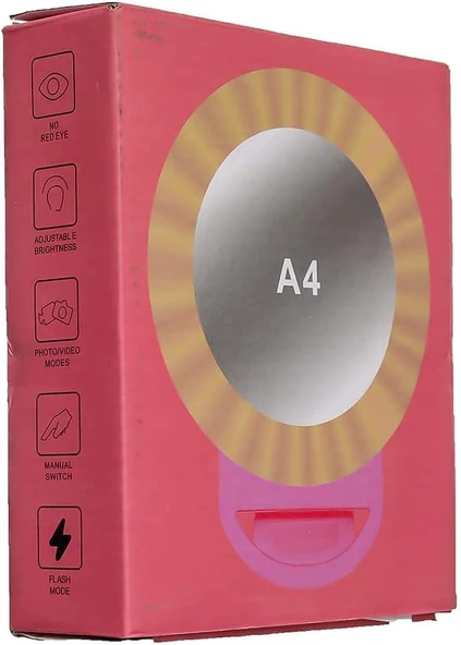 Aynalı Şarjlı Led Selfie Işığı Led Ring Light Halka Telefon Işığı 36 Led 3 Kademe Büyük Boy 12 Cm - 7