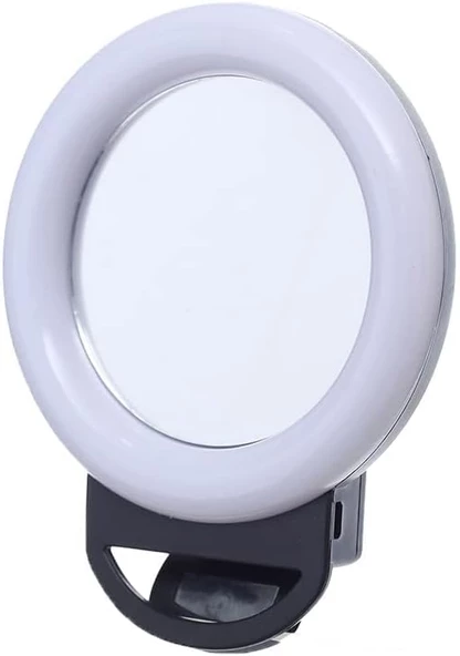 Aynalı Şarjlı Led Selfie Işığı Led Ring Light Halka Telefon Işığı 36 Led 3 Kademe Büyük Boy 12 Cm - 4