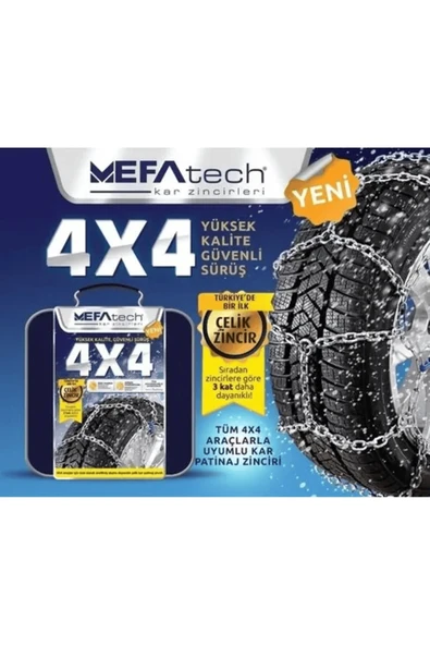 Mefatech 215/35R17 Grup:150 Merdiven Tipi Mahmuzlu Serme Otomobil Kar Zinciri (Paket İçeriği 2 adettir) - Resim 2