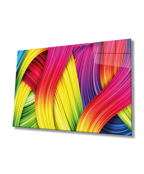 Renkli Soyut Dekoratif ve Modern Cam Tablo Ev ve Ofis Duvar Dekoru ürün görseli 1