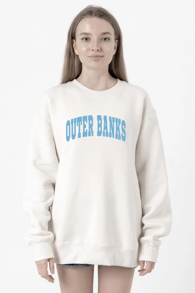 Outer Banks Lettern Beyaz Kadın 2ip Sweatshirt ürün görseli