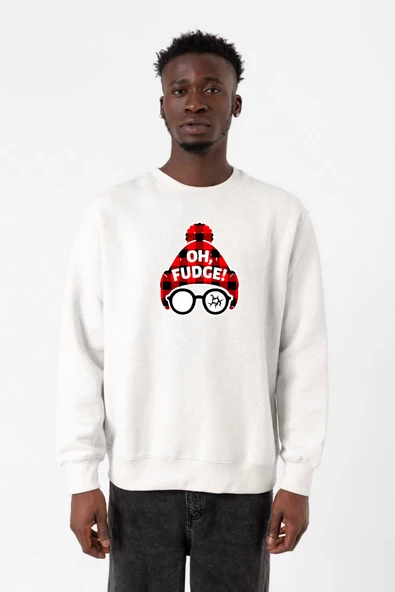 Oh Fudge Christmas Beyaz Erkek 2ip Sweatshirt