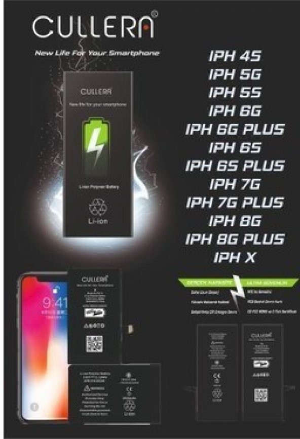 Cullera Apple İphone 7 Plus  Güçlendirilmiş Batarya Pil Yüksek Performans