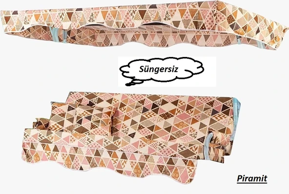 Mandaş Süngersiz 3 Kişilik Salıncak Minder Seti (Pamuklu Kumaş) - 5