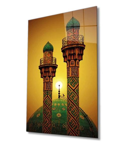 Tahran Şerif Camii Dini İslami Dekoratif ve Modern Cam Tablo