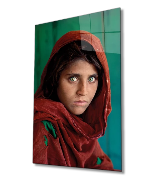 Afgan Kız Dekoratif ve Modern Cam Tablo  Dayanıklı Cam ürün görseli 1