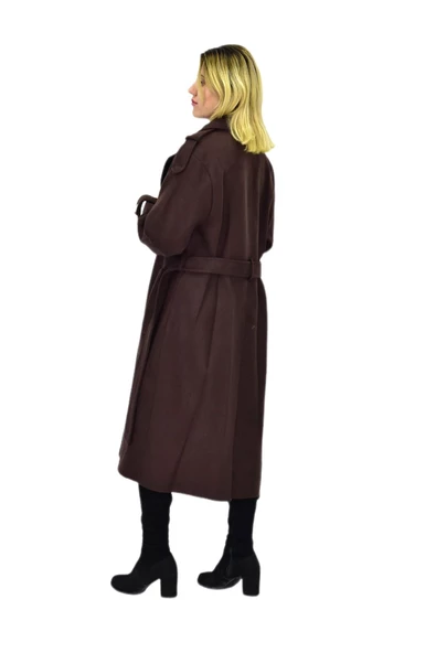 Kadın Uzun Kaşe Kaban BGL-ST04117 - Resim 11