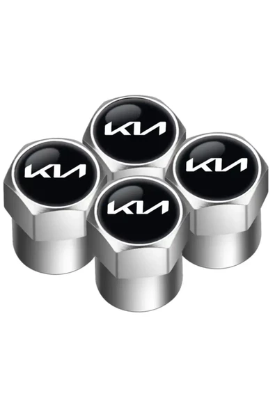 KIA  LOGOLU ALÜMİNYUM KAPLAMA 4 ADET SİBOP KAPAK (GÜMÜŞ) ürün görseli