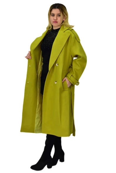 Kadın Uzun Kaşe Kaban BGL-ST04117 - Resim 6