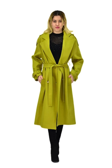 Kadın Uzun Kaşe Kaban BGL-ST04117 - Resim 2