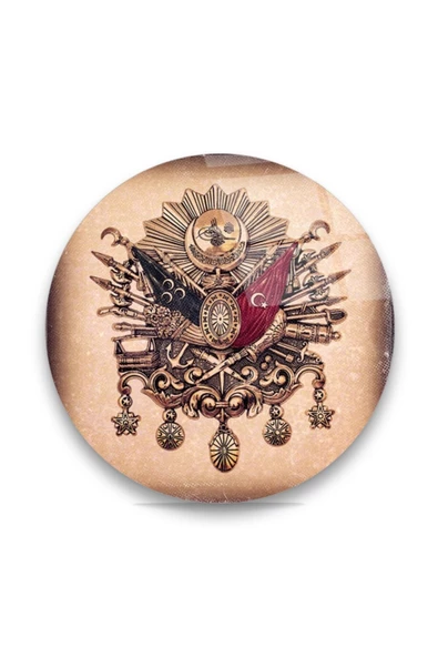 Osmanlı Tuğrası Yuvarlak Dekoratif ve Modern Cam Tablo ürün görseli