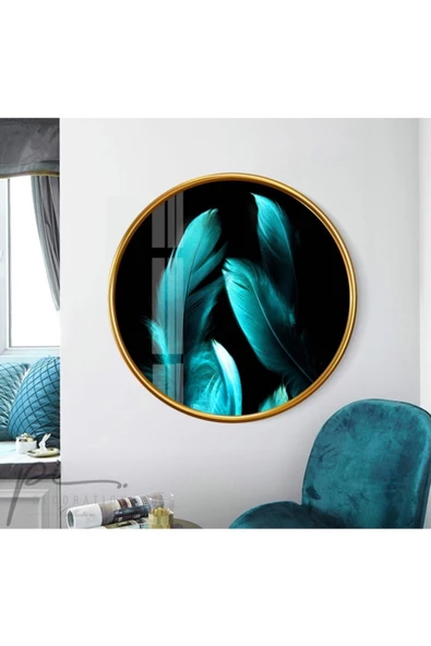 Tüyler Yuvarlak Dekoratif ve Modern Cam Tablo ürün görseli 1