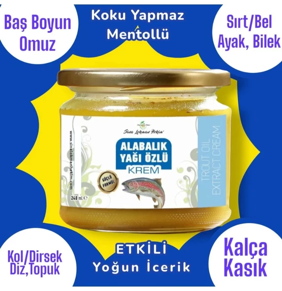 SİNA LOKMAN HEKİM ALABALIK YAĞI ÖZLÜ KREM GÜÇLENDİRİLMİŞ ÖZEL FORMÜLÜMÜZLE 210 ML.