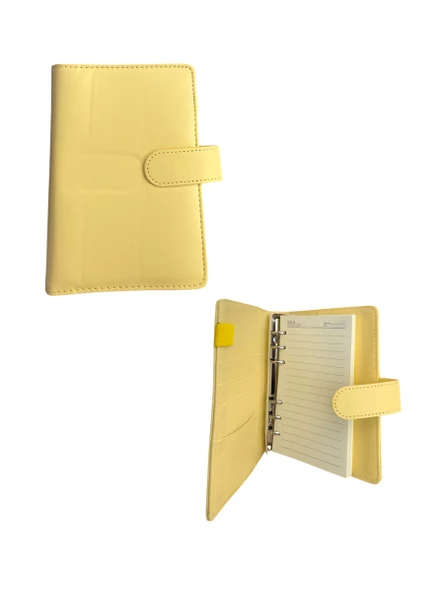 Aytan 1002 Deri Kapak Mıknatıs Tokalı organizer Defter – A5 Çizgili 96 Ypr - 4
