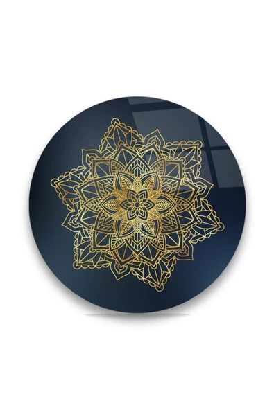 Mandala Yuvarlak Dekoratif ve Modern Cam Tablo ürün görseli 1