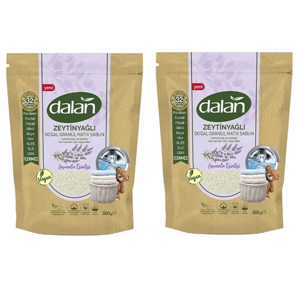 Dalan Doğal Granül Sabun Zeytinyağlı Lavanta Esintisi 500 Gr x 2 Adet ürün görseli