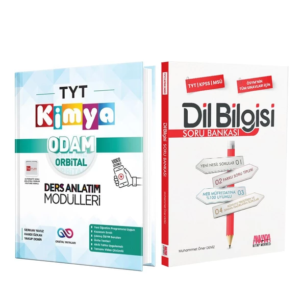 Orbital TYT Kimya Konu ve AKM Dil Bilgisi Soru Bankası Seti 2 Kitap