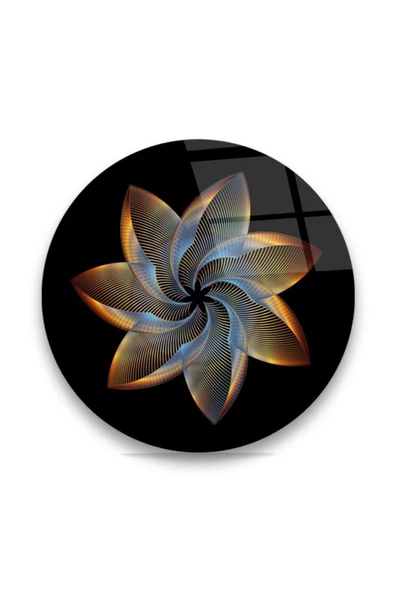 Dekoratif Çiçek Yuvarlak Dekoratif ve Modern Cam Tablo ürün görseli 1