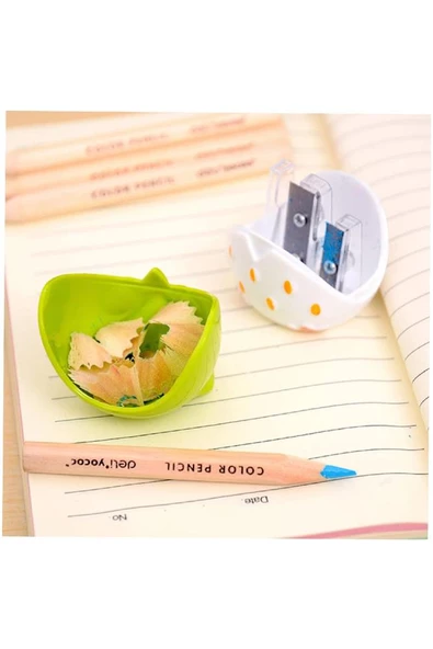 Baykuş Kalemtraş Çift Bıçaklı Hazneli 4 Adet Sevimli Figürlü Kalemtıraş Kalem Açaçagı Plastik - 2