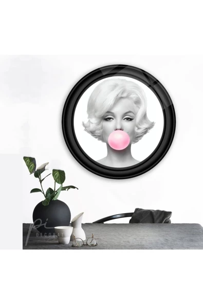 Kadın Yuvarlak Dekoratif ve Modern Cam Tablo ürün görseli