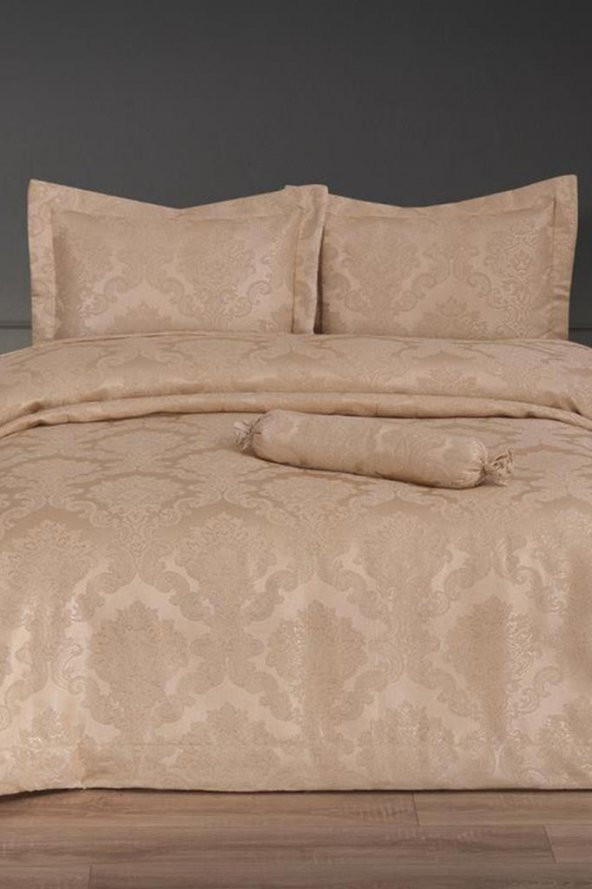 Çeyiz Diyarı Açelya Çift Kişilik Yatak Örtüsü Cappucino - Resim 2