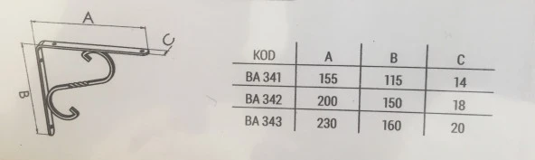 FLORE Ferforje Raf Altı NO:1 SİYAH  1 ADET - 2
