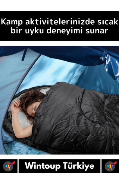 Özel Üretim Su Geçirmez Sıcak Tutan Taşıma Çantalı Kamp Dağcı İzci Portable Uyku Tulumu - 2